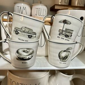 Molly Hatch Anthroplogie NYC 16 fl oz. Coffee Mugs